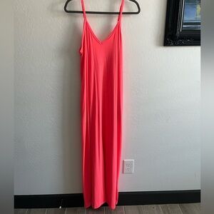 GUC Zenana Bright neon pink maxi dress with pockets